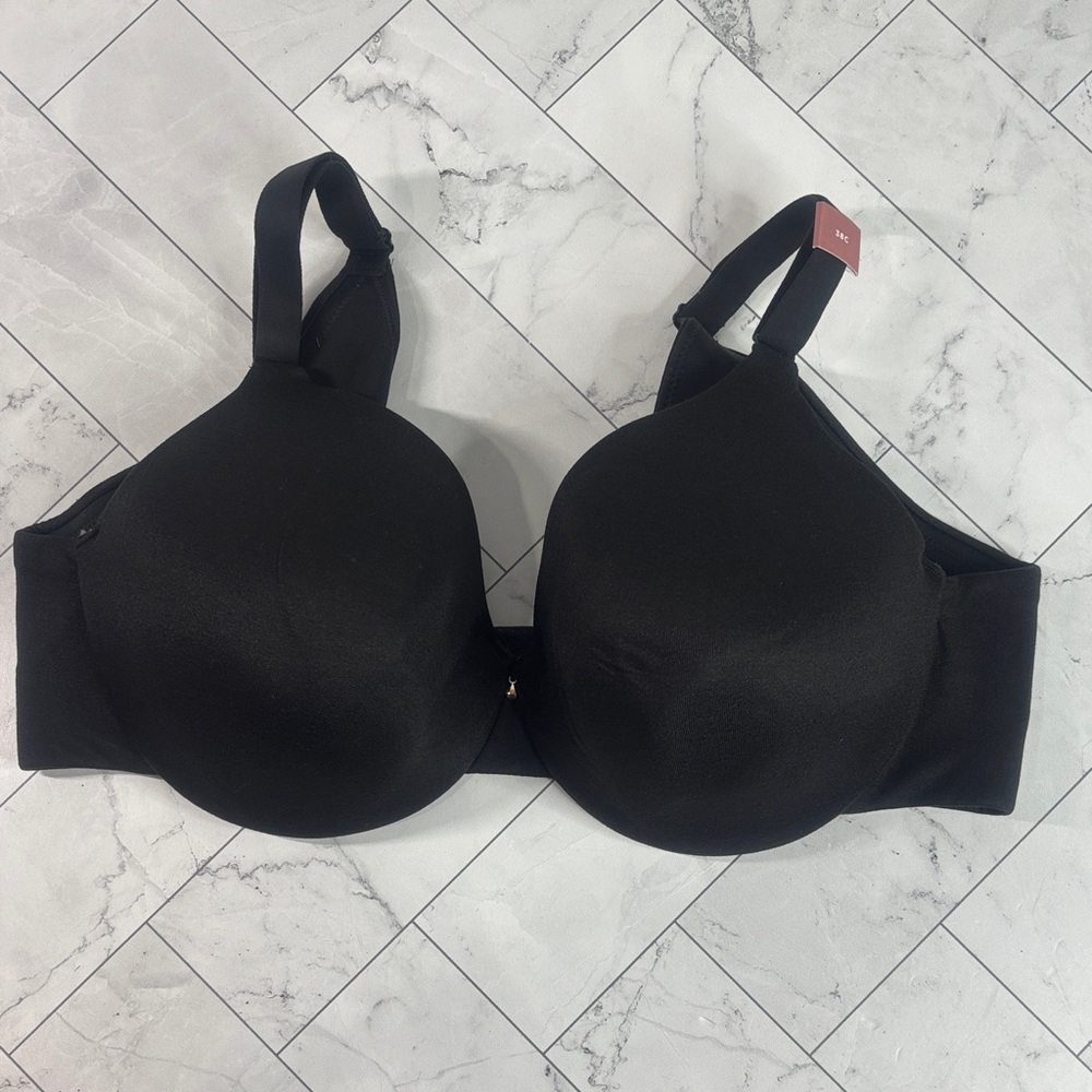 NWT Cacique Lane Bryant Women Full Coverage Bra Black Backsmoother UNDERWIRE 38C
